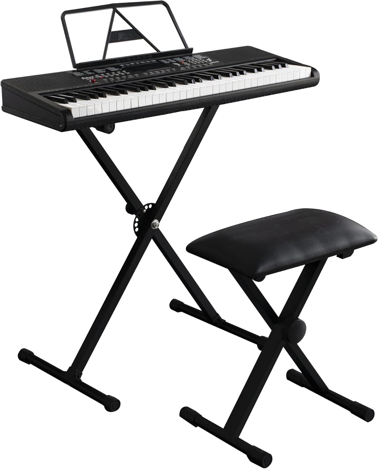 JUAREZ Octavé JRK660 61-Key Electronic Keyboard Piano with LED Display | Adapter | Key Note Stickers | Mic |Music Sheet Stand | JAK100 Keyboard Bench | JAK200 Piano Keyboard Stand