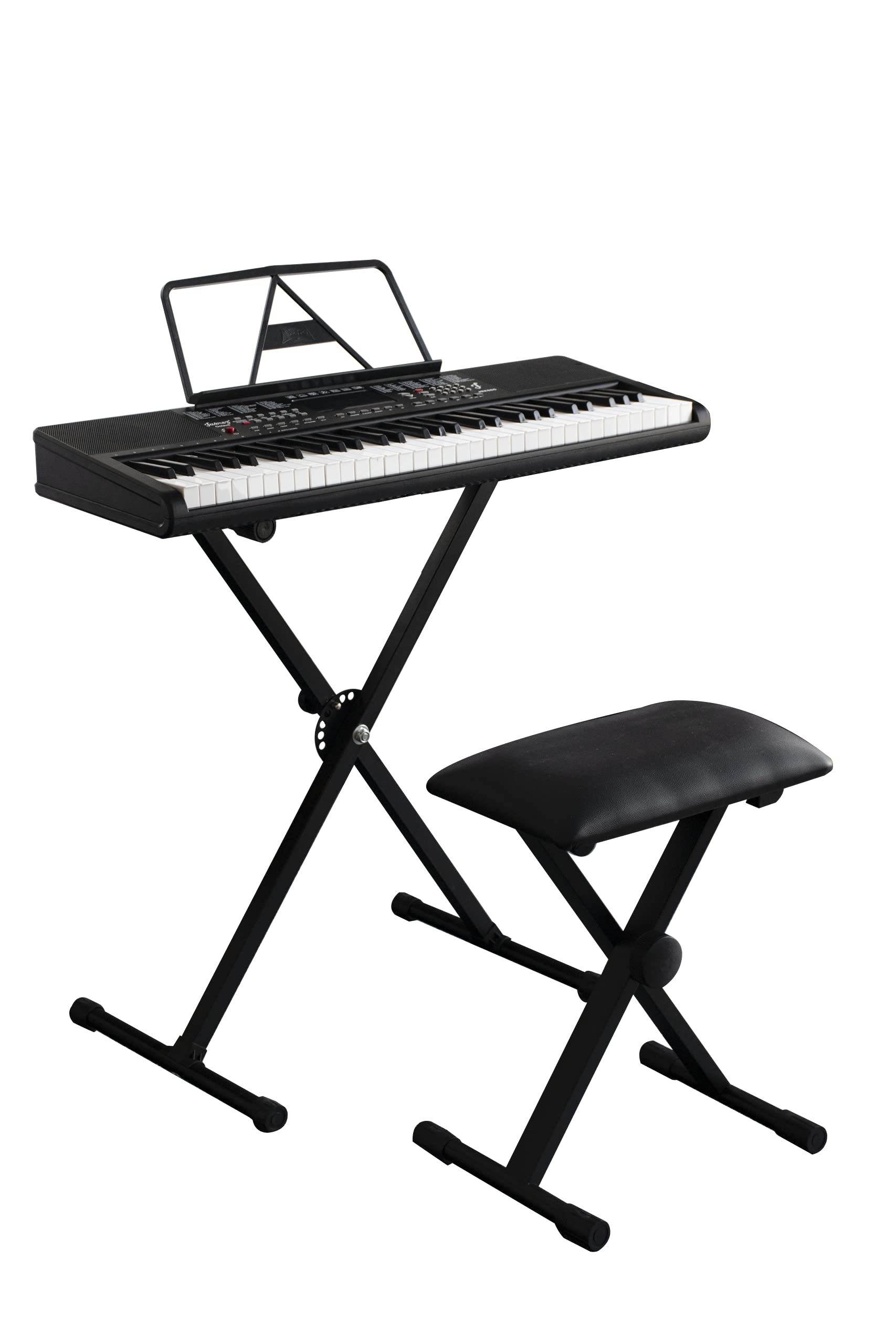 JUAREZ Octavé JRK660 61-Key Electronic Keyboard Piano with LED Display | Adapter | Key Note Stickers | Mic |Music Sheet Stand | JAK100 Keyboard Bench | JAK200 Piano Keyboard Stand-image-7