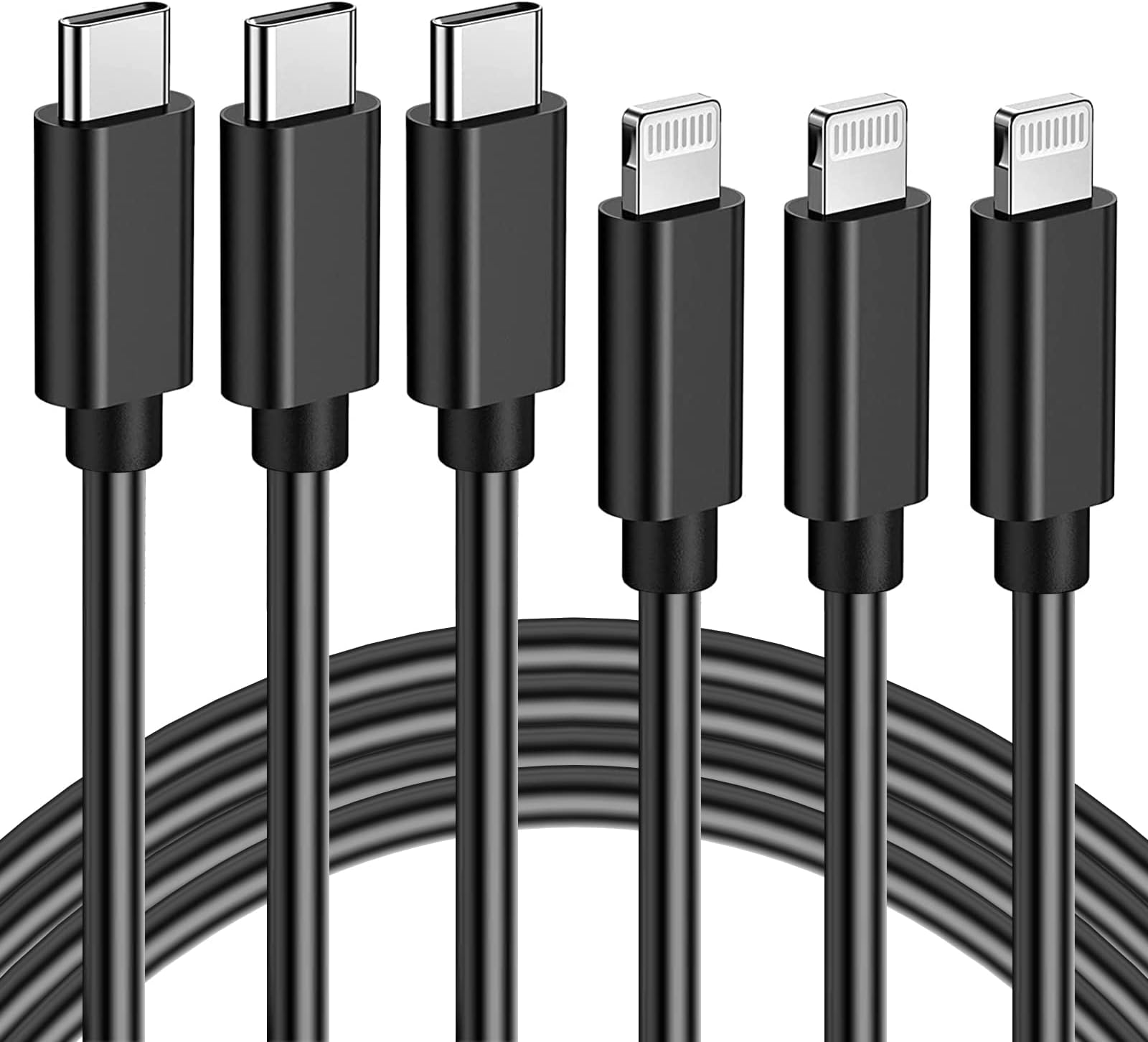 - USB-C to Lightning Cable 3FT, 3Pack USBC iPhone Fast Charging Cable [Apple MFi Certified], Type C Lightning Charger Cord for iPhone 14 13 12 Mini Pro Max 11 X XS XR 8 Plus iPad AirPods, Black