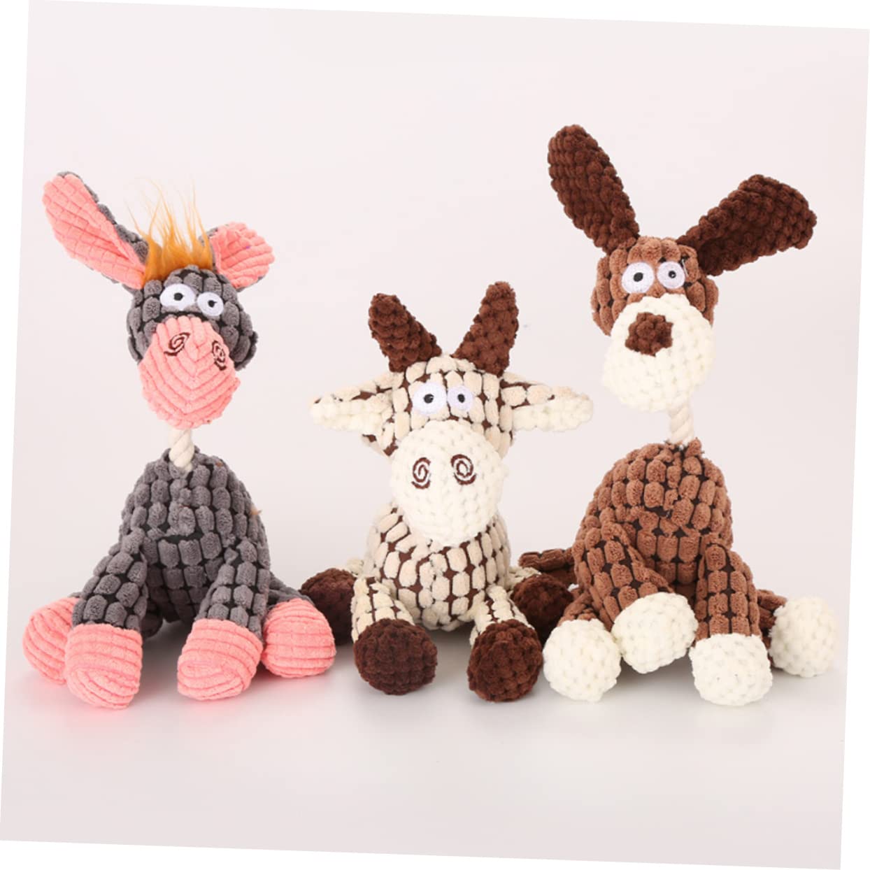 Sosoport 3 Juguetes Masticables para Perros Burro De Peluche Juguete para Mascotas Juguete De Peluche para Perros Suministros para Mascotas.