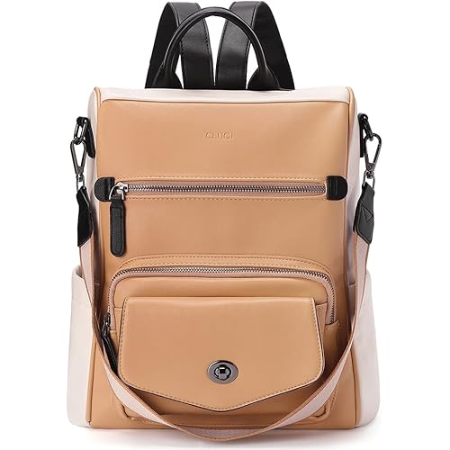 CLUCI Womens Backpack Purse, Leather Fashion Anti-theft Travel Backpack, Large Convertible School Bookbag Purse