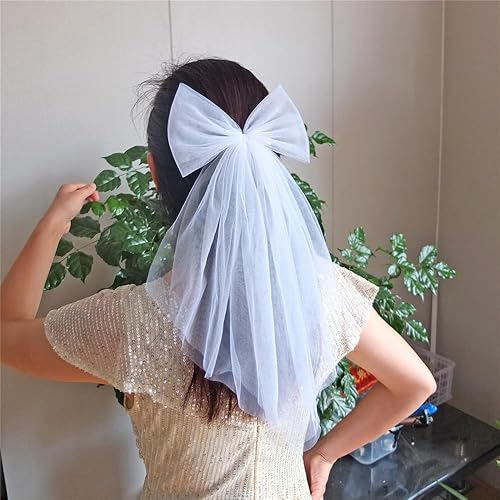 Miniatura 5 de Decoraciones de fiesta, pasadores para el cabello, velos de novia, pinzas de lazo para el cabello blanco perla, accesorios para la novia para la