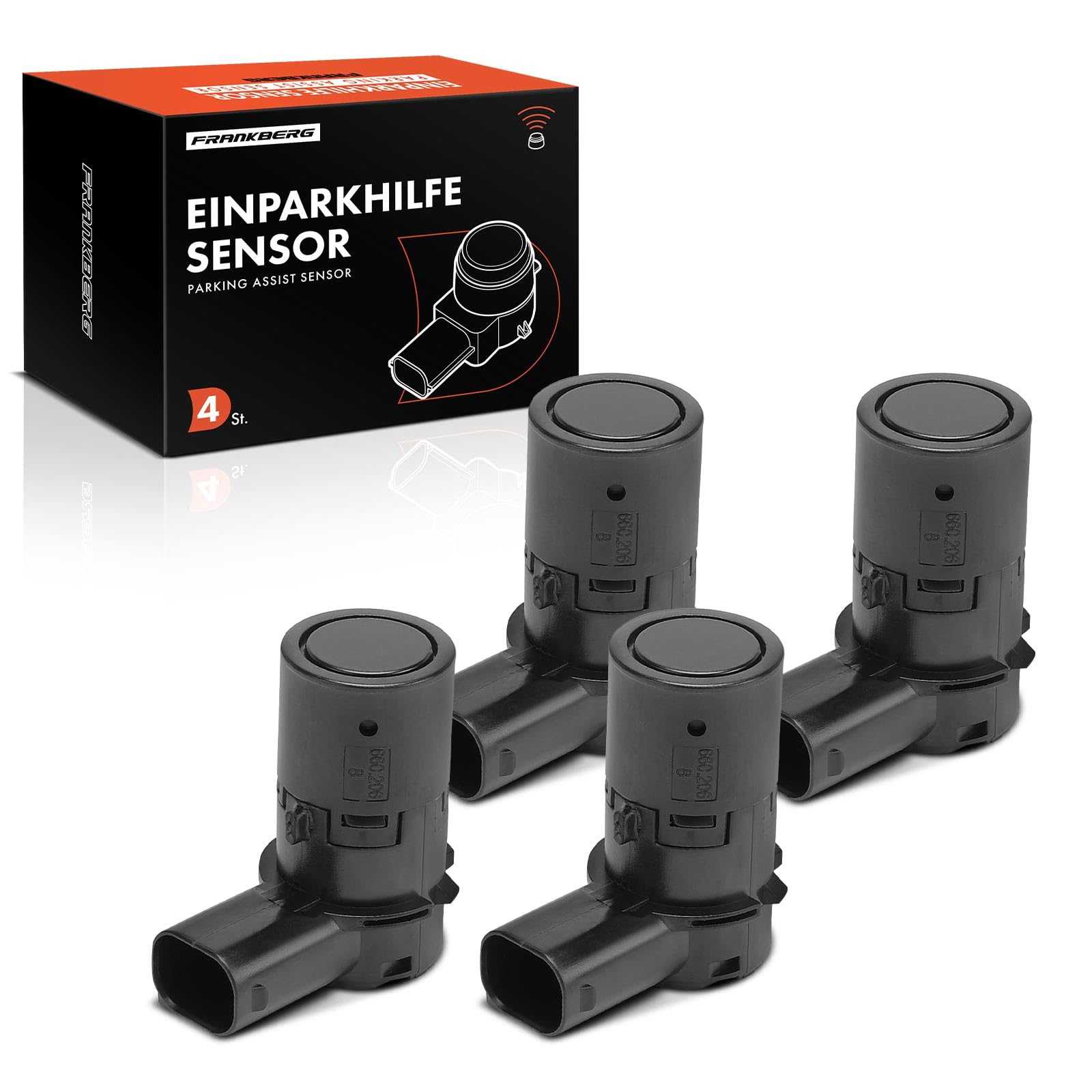 Frankberg 4 sensori di parcheggio anteriori e posteriori 66200306567 | Compatibile con: Serie 6 Cabrio E64, X5 E53, M.i.n.i decappottabile R52, Serie 5 E39, Serie 5 Touring E39
