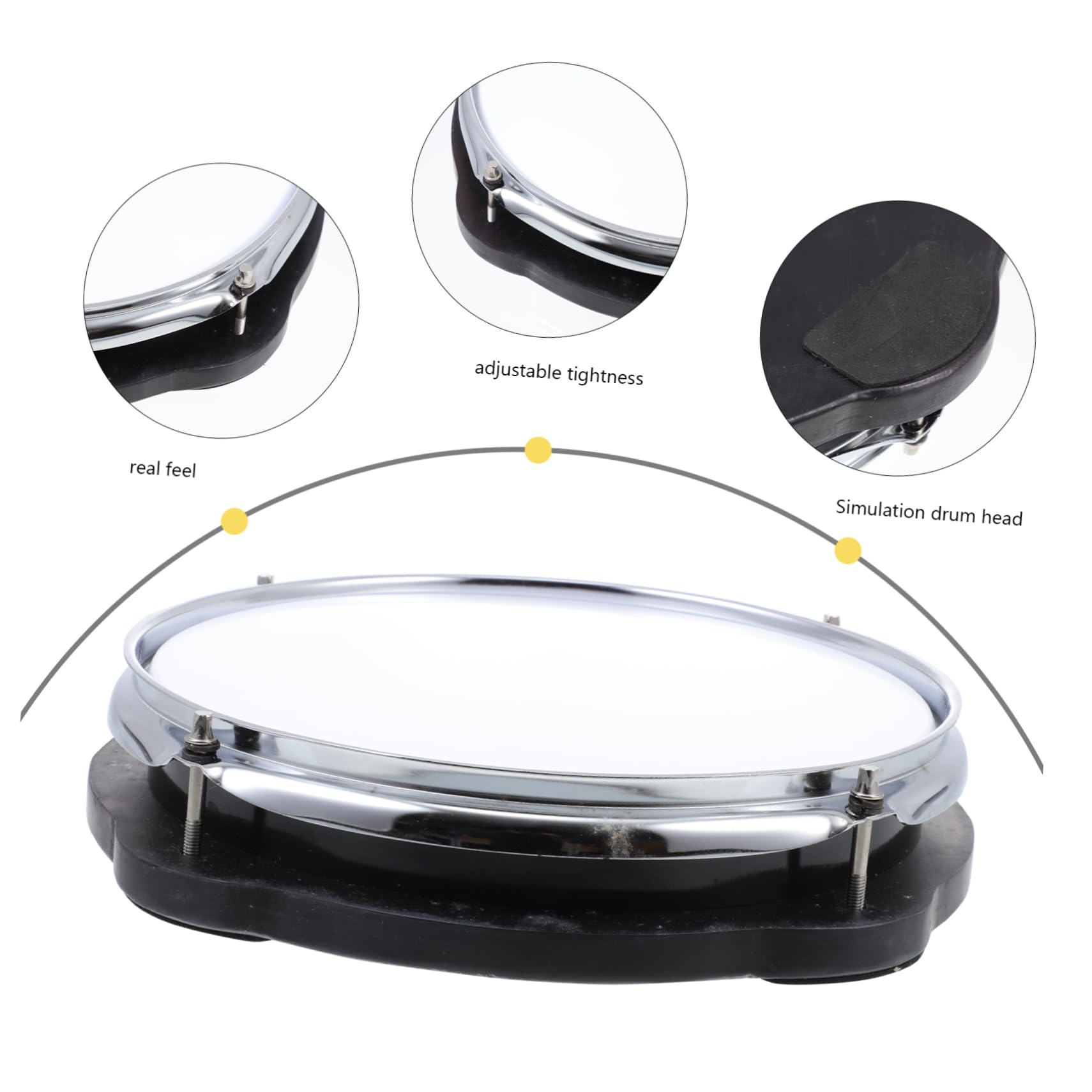 Toyvian 10 Zoll Schlagzeug Übungspad Leise Dämpfung Flexibel Pvc und Metall für Zuhause Weiß für Anfänger
