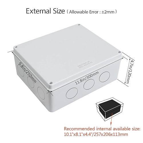 Miniatura 2 de LeMotech - Caja de derivación, caja eléctrica IP65 resistente al agua y al polvo, carcasa de plástico ABS para proyectos electrónicos, color blanco