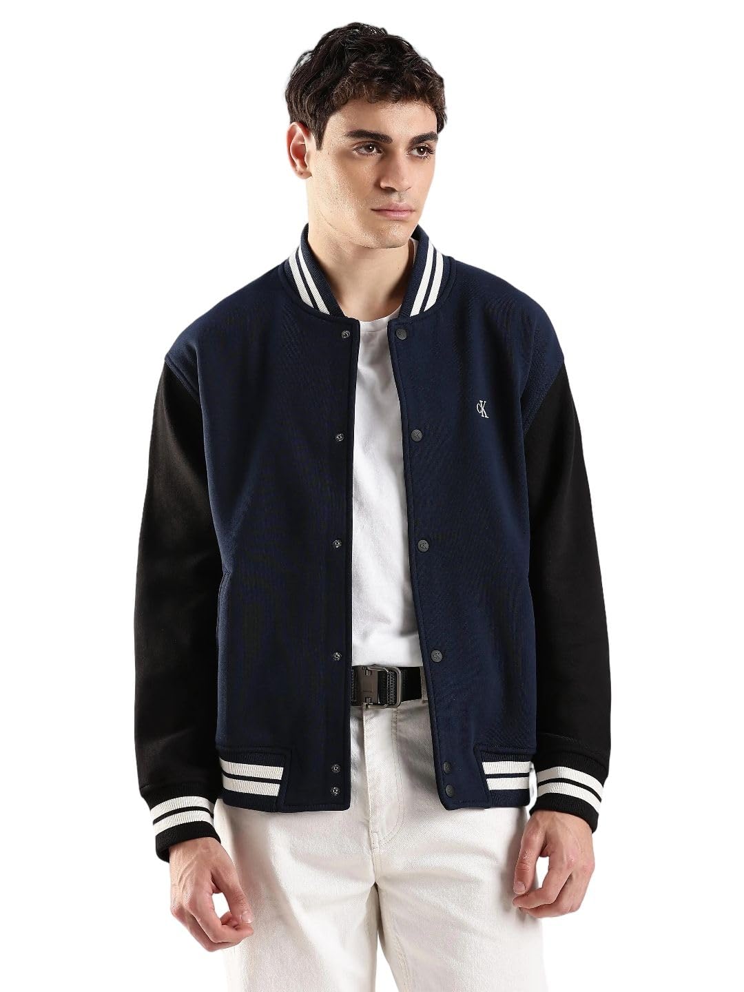 calvin klein jeans Striped relaxed fit cotton jacket-picture-22