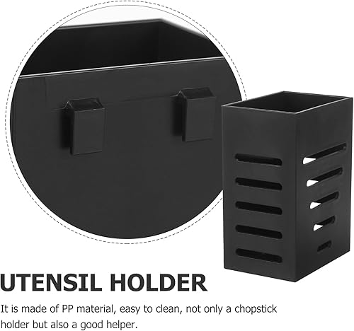Miniatura 9 de UPKOCH Soporte de plástico para cubiertos de pared, soporte para utensilios de cocina, palillos colgantes, estante de secado, tenedor, escurridor,