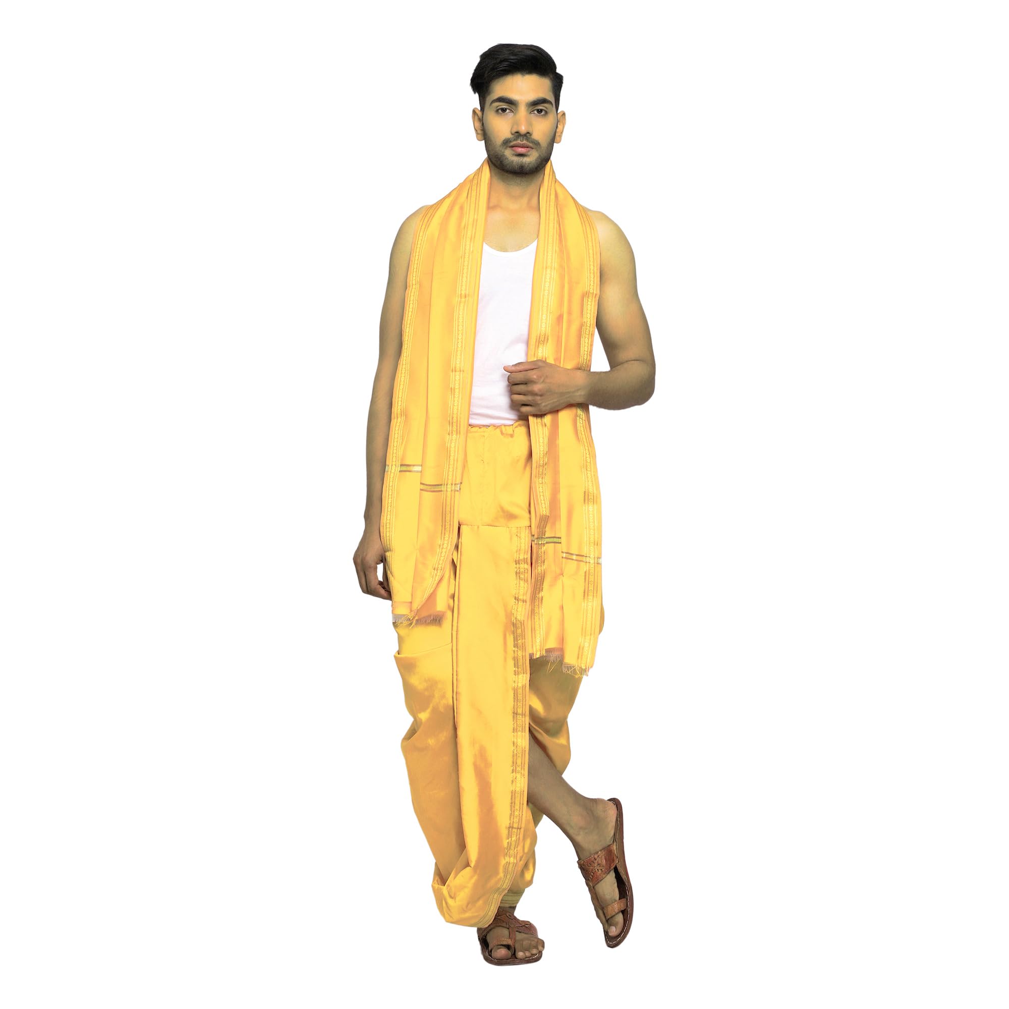 Haldi Ceremony Dress for men, Wedding Dhoti Dupatta Set Wedding-image-12