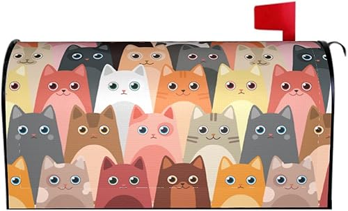 Miniatura 1 de Linda cubierta de buzón de gato de acuarela divertida magnética para primaveraverano cubierta grande para buzón de postes decoración del hogar