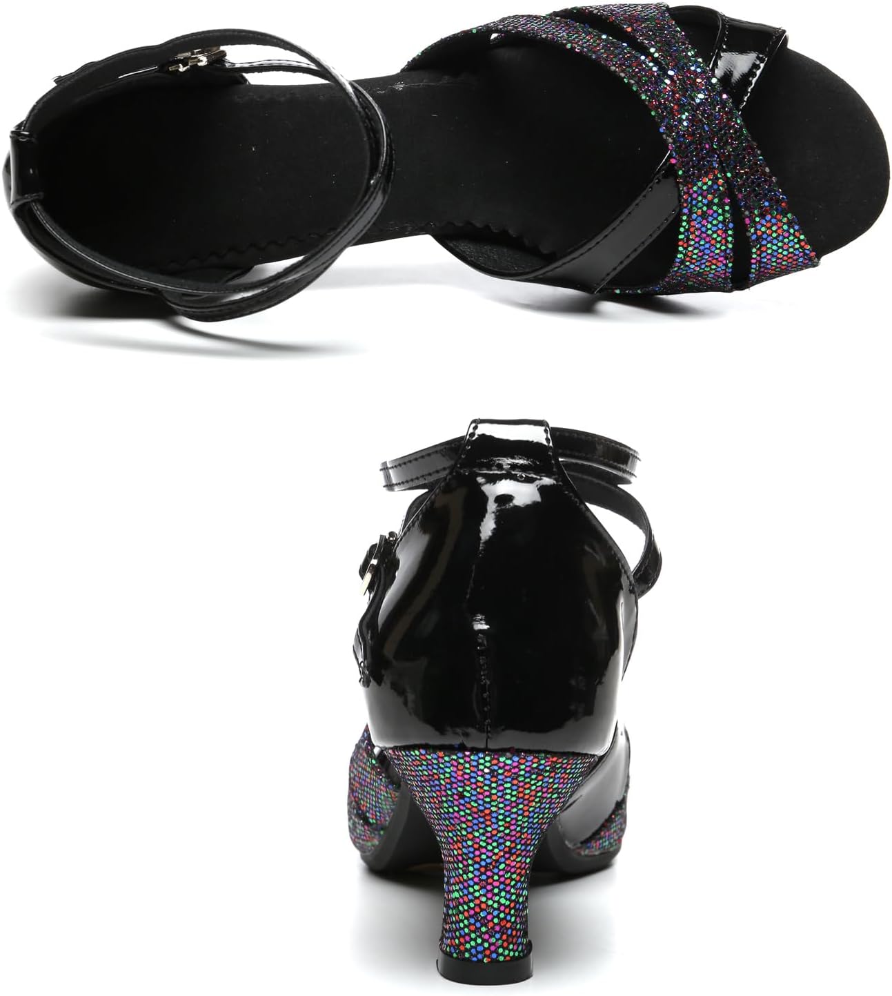 WUIWUIYU Women Dance Shoes 2.2" Ankle Strap Dancing Heels for Ballroom Salsa Tango Flamenco Latin Paso Doble Footwears - Image 7