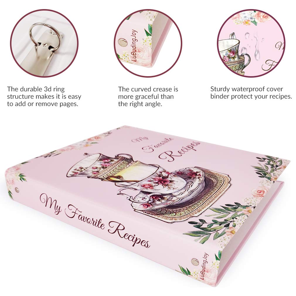 Lubudingjoy Recipe Binder, 3 Ring Cookbook Binder for Recipes, Create