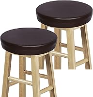 Vista 9 de Shinnwa Cojín redondo de espuma para taburete de bar, cojines de asiento acolchados de cuero impermeable con parte inferior elástica y Negro