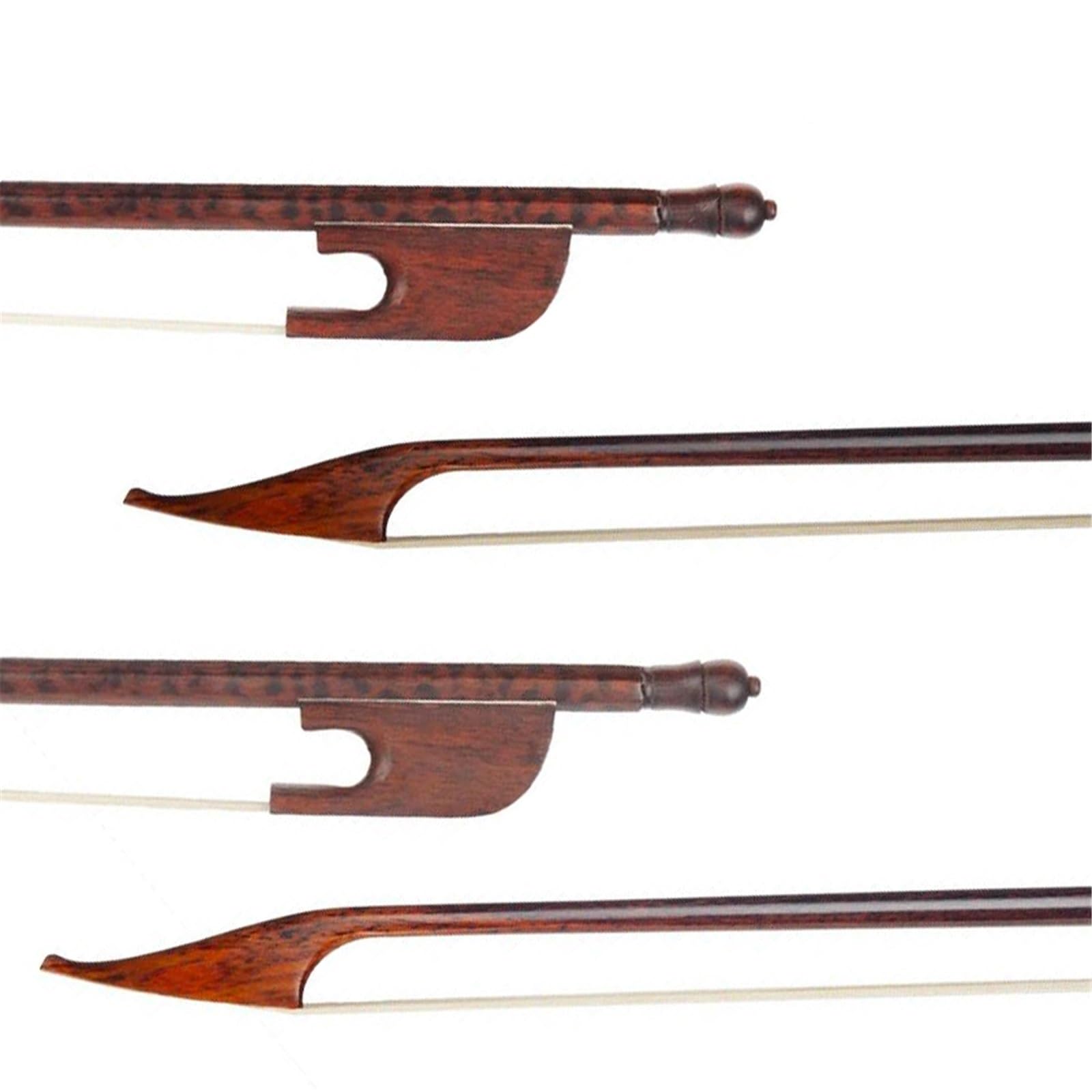 Arco De Violín 2 Piezas De Exquisitos Arcos De Madera De Serpiente De Crin Blanca Arcos De Violín 4/4 Adecuados Para Jugadores