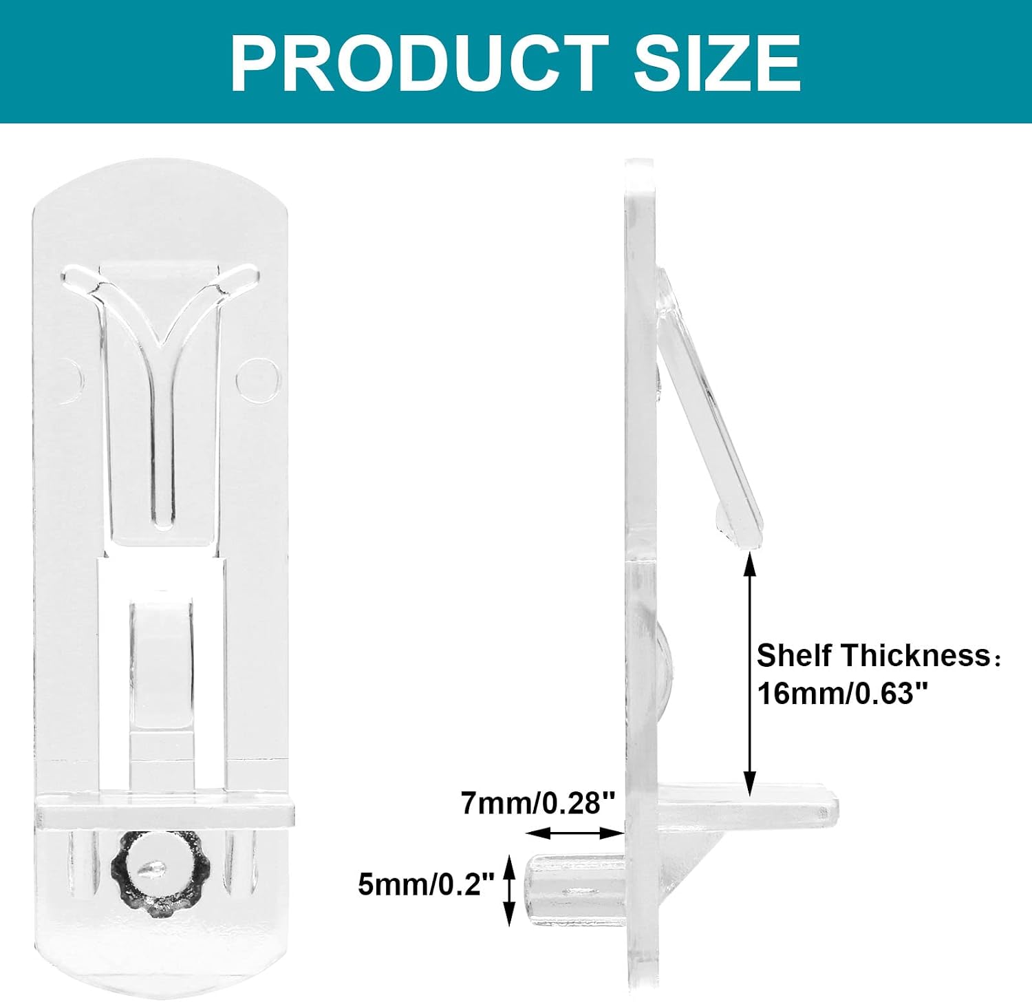 Plastic Locking Shelf Pins, 50 Pcs, 5mm Hole & 5/8 inch Thick image 3