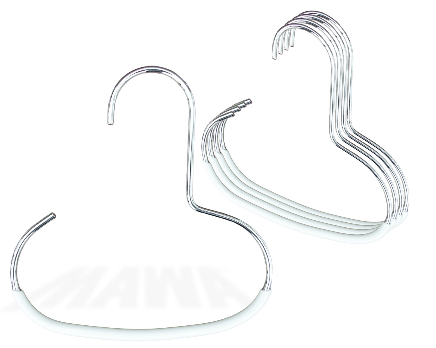 MAWAby Reston Lloyd Accessory Non-Slip Space-Saving Clothes Hanger Hook for Scarves, Style G1, Set of 5, White