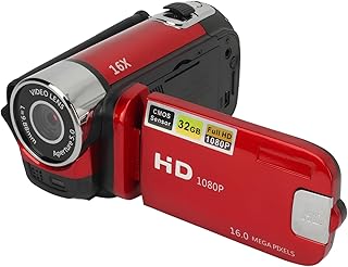 GOWENIC Digital Camera, Video Camera Camcorder, 1080P 16MP Vlogging Camera Recorder 2.4 Inch Rotatable Screen 16X Video Recorder with Fill Light, Loop Recording (Red),