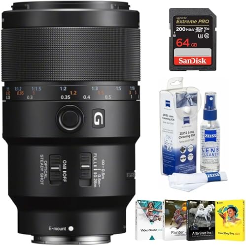 Miniatura 1 de Sony FE 3.543 in f/2.8 Macro G OSS lente macro de montura electrónica de fotograma completo con paquete de software y paquete de accesorios (4