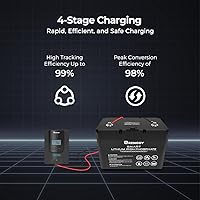 Vista 7 de Renogy Solar Charge Controller (Bluetooth)- Rover 20A 12V24V Auto DC Input MPPT Charge Controllers for Solar Panels Adjustable LCD for Gel Sealed