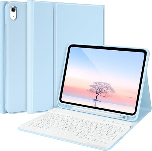 Miniatura 12 de TQQ Funda para iPad (A16) de 11ª generación con teclado (11 pulgadas, 2025) y 10ª generación (10.9 pulgadas, 2022) - Teclado magnético inalámbrico