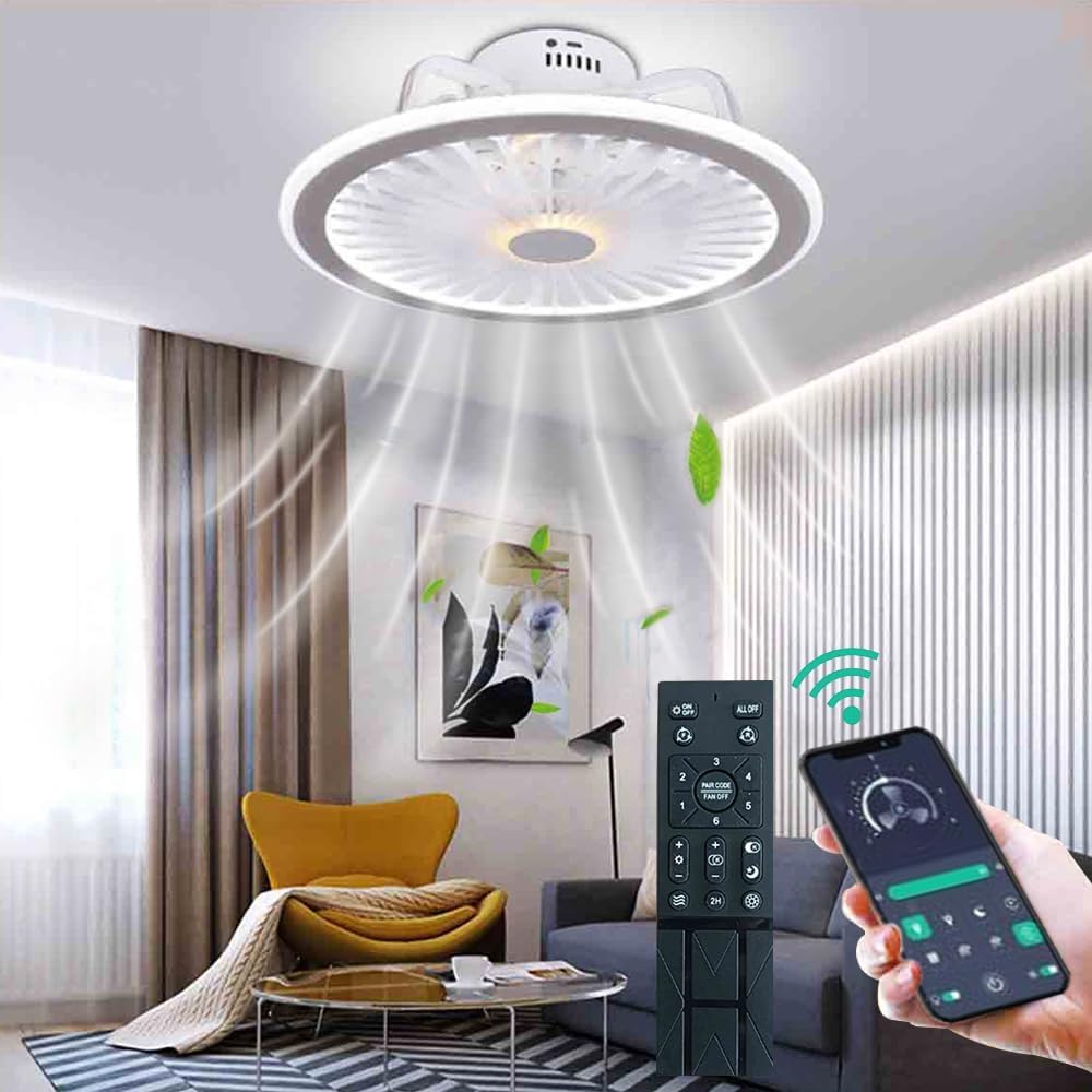 Blendra Ceiling Fans with Lights,48cm Fan Diameter 6 Speeds Smart APP Control,3 Dimmable,Timed Off, Quiet Ceiling Fan Light for Bedroom Living Room Bedroom Lighting — image 1