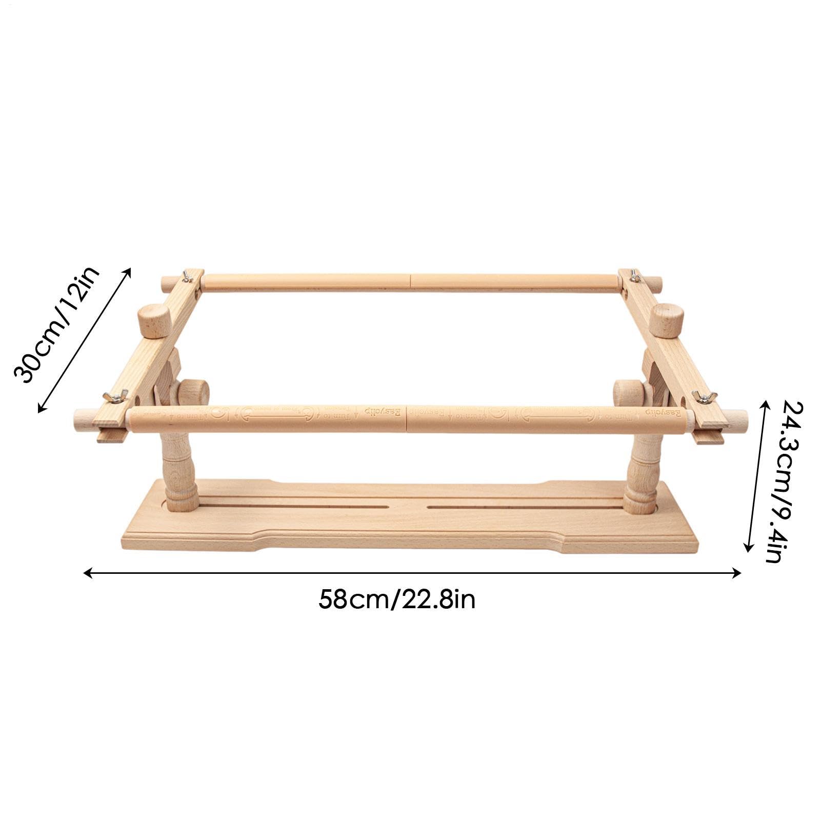 Bastidor de bordado de madera – Soporte giratorio y ajustable, herramienta | de costura robusta, materiales de alta calidad, agarre cómodo, fácil montaje | Para bordado, acolchado, aficiones creativas