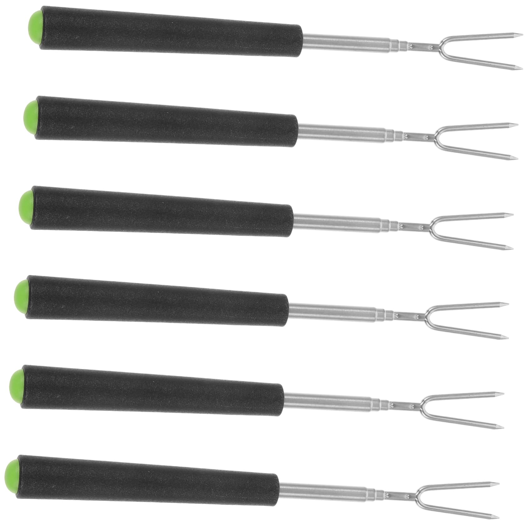 OFFSCH 6pcs Bbq Meat Forks U Shaped Stainless Steel Roasting Sticks for Outdoor Camping Durable Kitchen Cooking Tools for Sausages Bacon and Vegetables