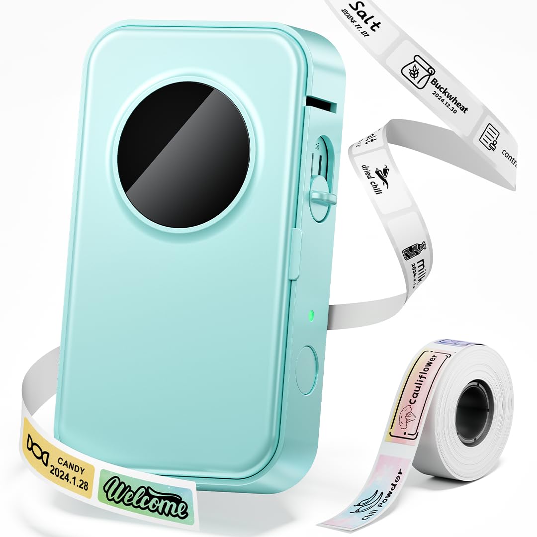 Phomemo Label Maker Machine with Tape, D35 Portable Bluetooth Handheld Label Printer Wireless Mini Labels Maker, Easy to Use with Smartphone Small Sticker Labeler Rechargeable for Home Office organize