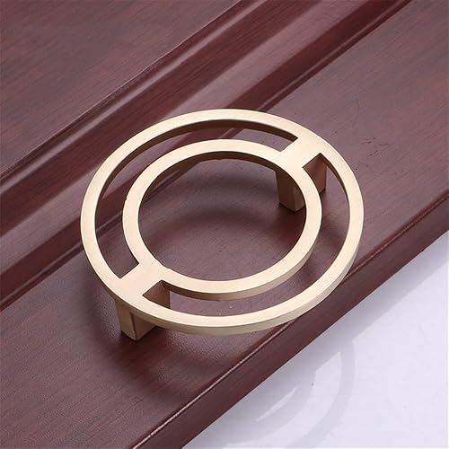 Miniatura 2 de WenRan Tiradores de cajón de gabinete cepillados dorados de 2.5 pulgadas, tiradores de lazo redondo simples, accesorios de gabinete de aleación de