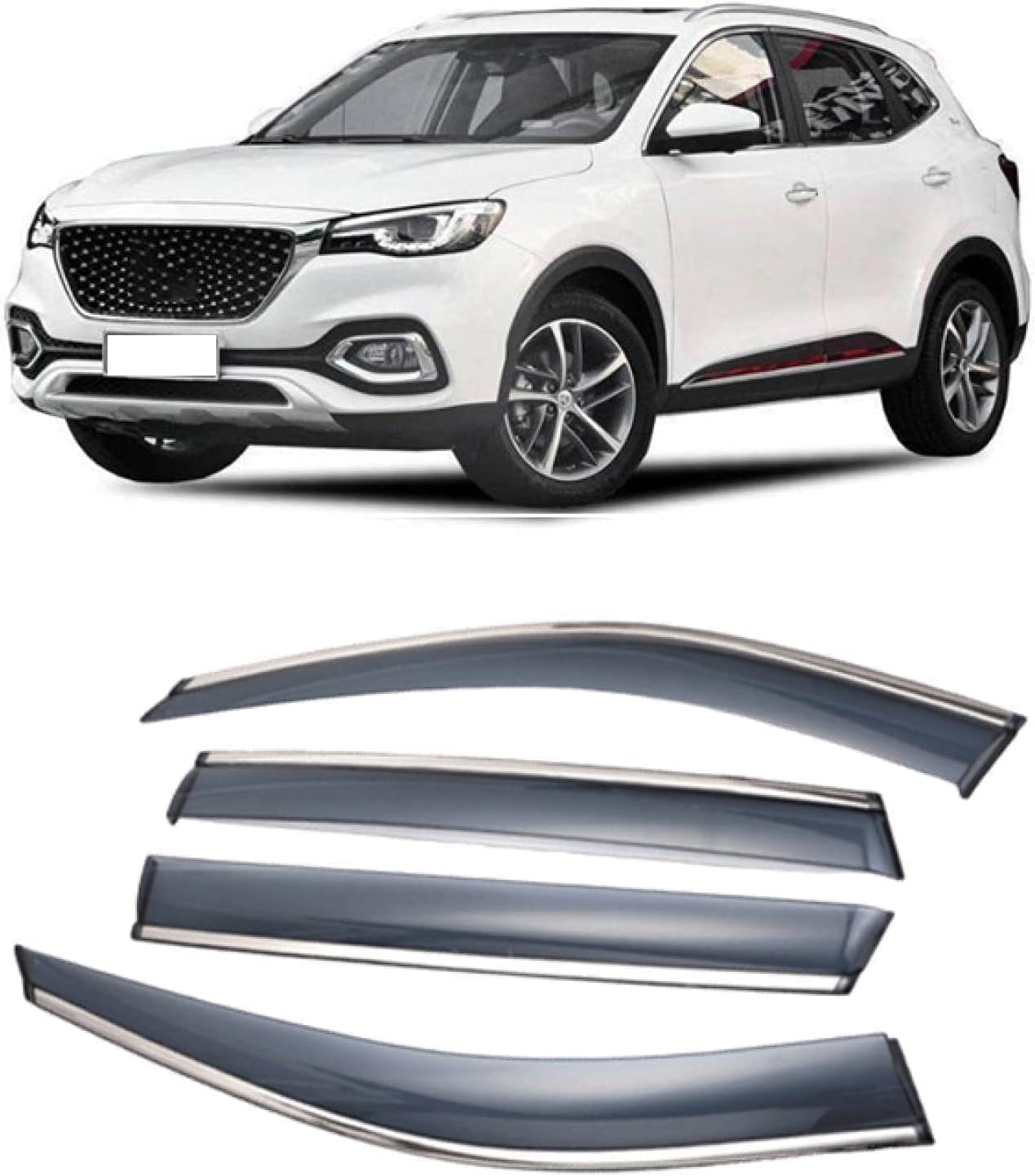 WeiYH Wind Deflectors for MG HS 2018-2022, Keep Your Car Ventilated in Rain Car Rain Guard Shield Stick-on Fitment Weathershields