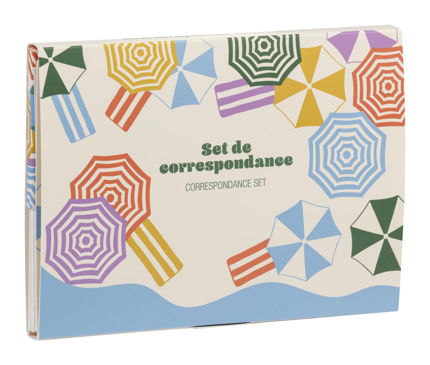 Clairefontaine - 116282C - Correspondence Set of 8 AST Cards 11x15,5cm Citrus Décor and 8 Envelopes Pollen C6 Natural White - Dolce Amore Collection 12x16,5cm