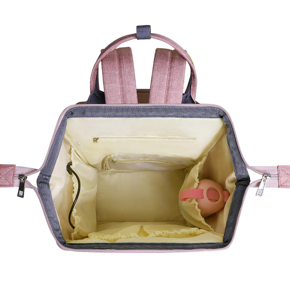 Mochila con bolsa de pañales de momia, Mochilas grandes para bebés unisex Mochila de viaje multifunción para mamá y papá con correa de cochecito con