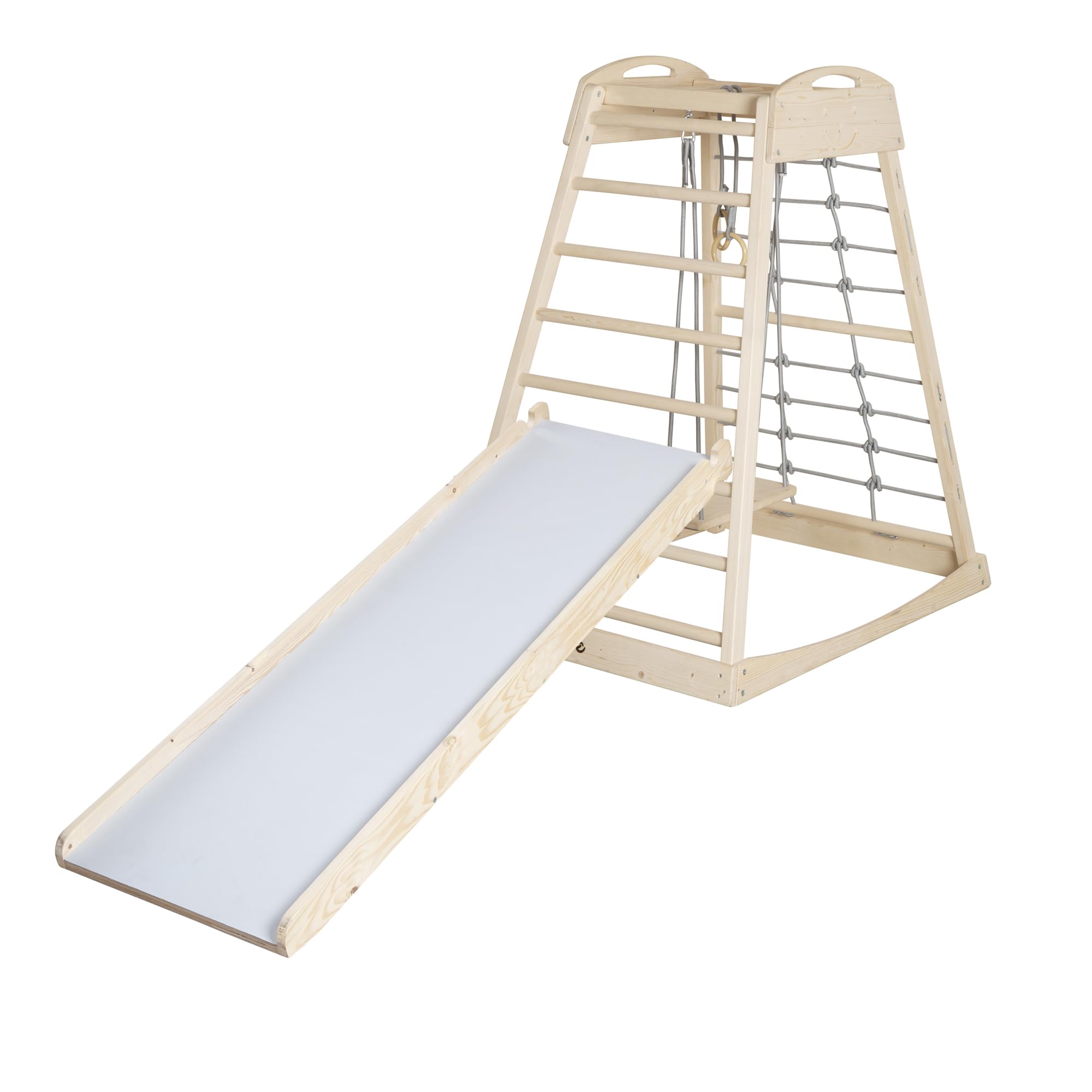 roba Tavola Scivolo in Legno – Accessorio per Triangolo da Arrampicata e Torre Gioco – Utilizzabile su Entrambi i Lati come Scivolo e Elemento da Arrampicata – Da Appendere alla Struttura – Da 24 Mesi
