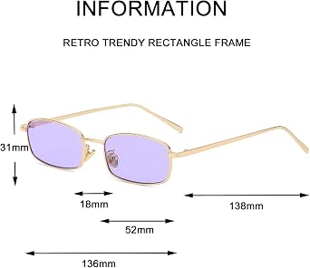 Narrow Rectangle Sunglasses for Women Men,Retro 90s Square Glasses