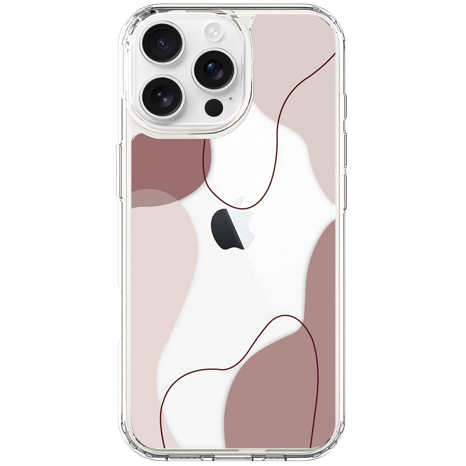 Dumkery Cute Phone Case Compatible with iPhone 16 Pro Max, Art Wave Girly Aesthetic Pattern Design Clear Hard PC Heavy Duty Protection Cases Cover for