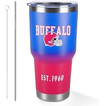 30oz Insulated Car Tumbler Coffee Mug,Sports Travel Football Mug, Classic Collection Gifts for Men Women Fans,With lid and straw
