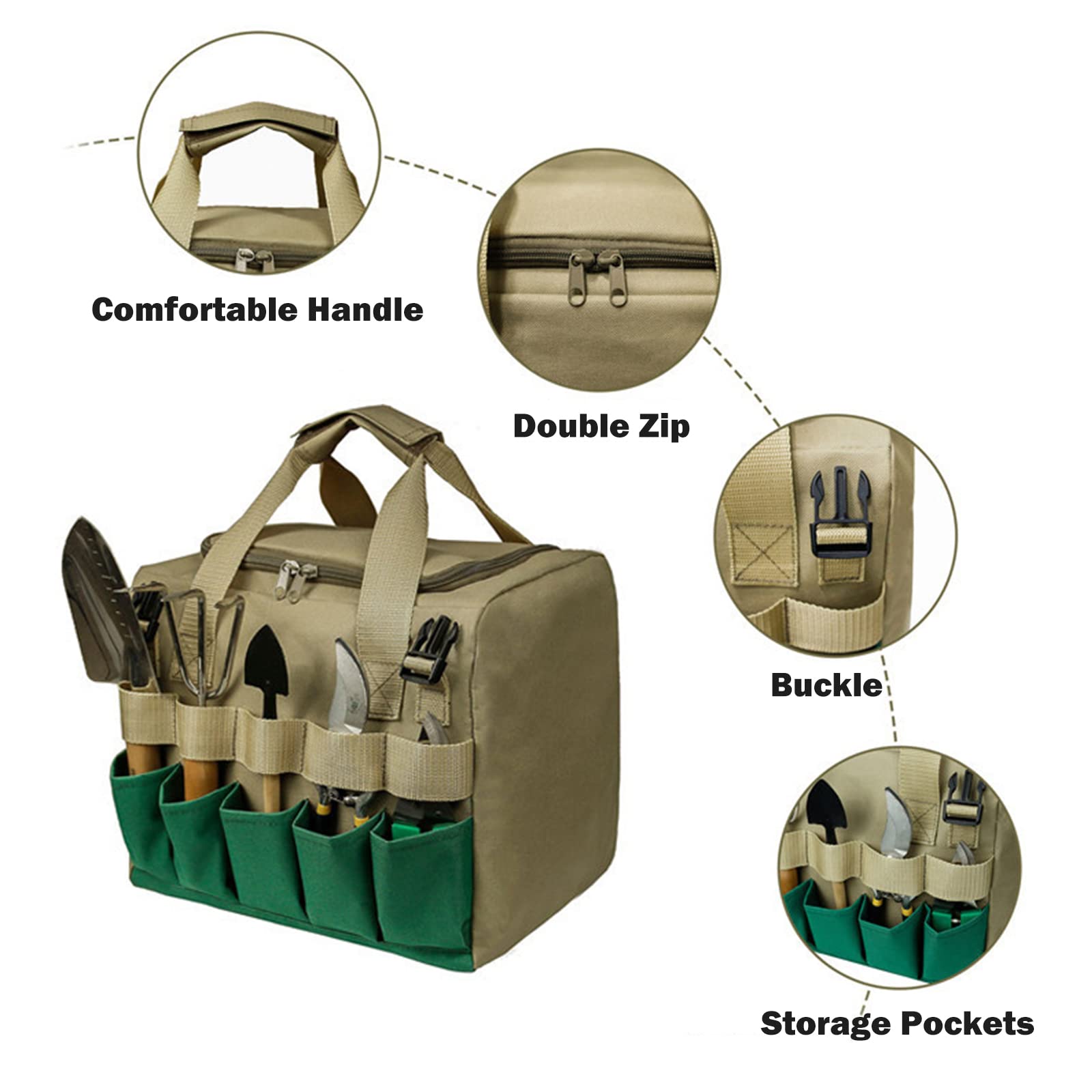 lyrlody Sgabello da Giardino 2 in 1 Pieghevole con Ampio Stoccaggio Design Compatto e Struttura Stabile per Giardinaggio e Lavori Allaperto Grigio