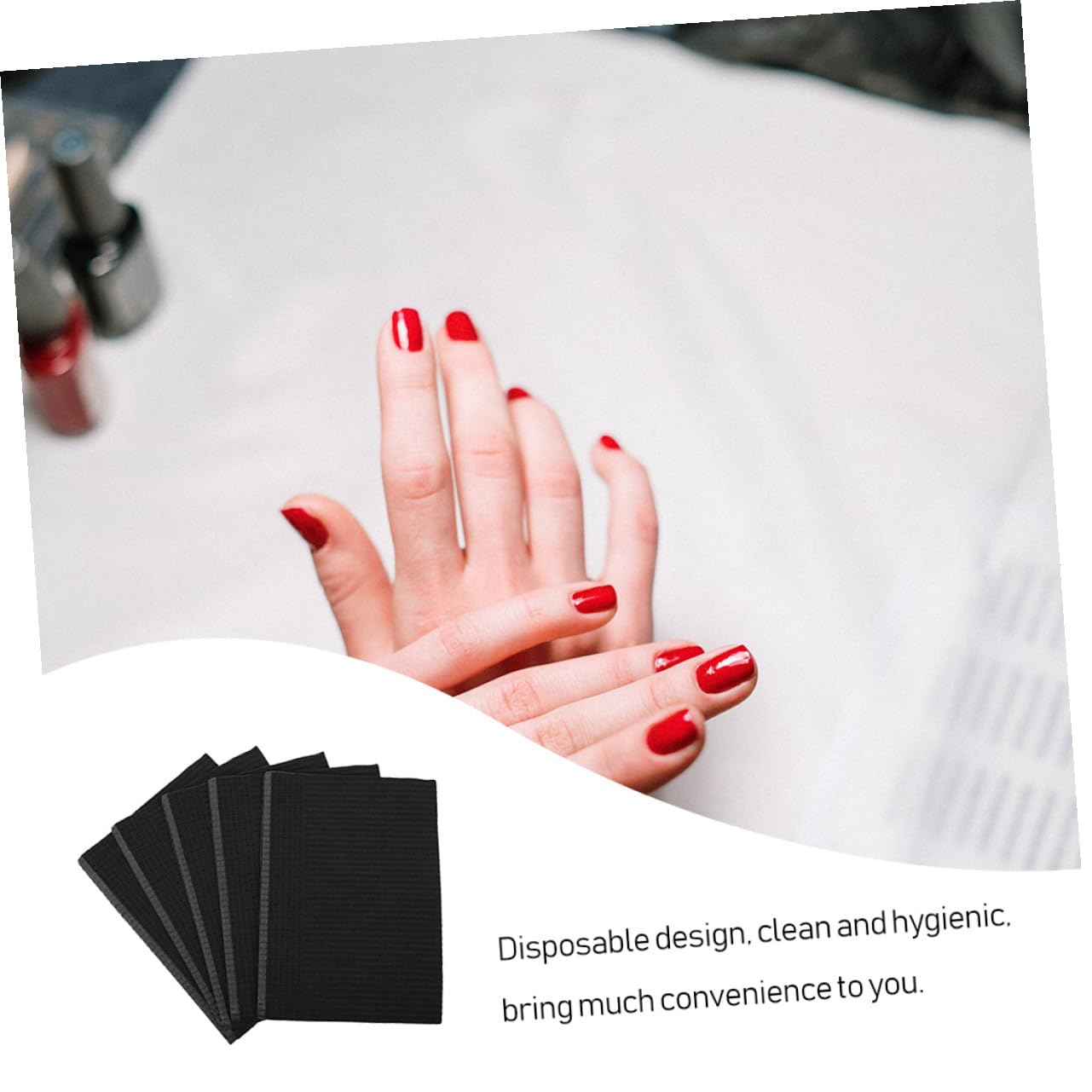 ULTECHNOVO Tovaglietta Monouso per Manicure Pratica 125 Pezzi in Carta Nera Morbida e Inodore, per Uso in Ufficio e Casa