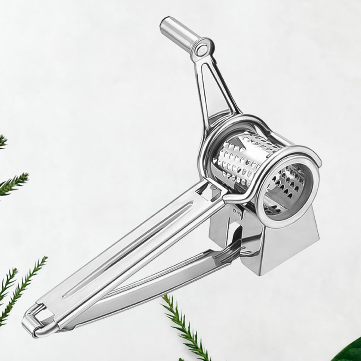 Käsekurbelreibe aus Edelstahl mit Handkurbel, 304, Silber