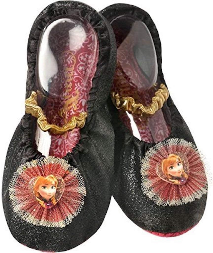 Disney Princess Frozen Anna Toddler Slipper Shoes Black, Gold, Shoe Size 7-11