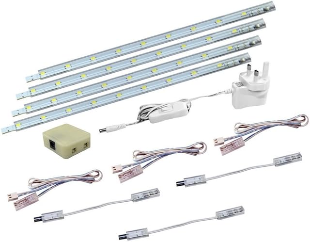 4 x 30cm Plug in LED Warm White Under Kitchen Cupboard Cabinet Strip Lights
