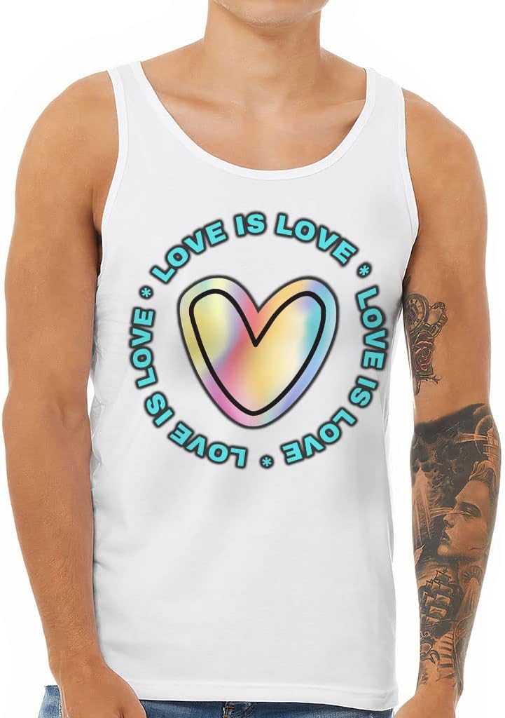 Love is Love Tank - Queer Pride Workout Tank - Quote Design Jersey Tank
