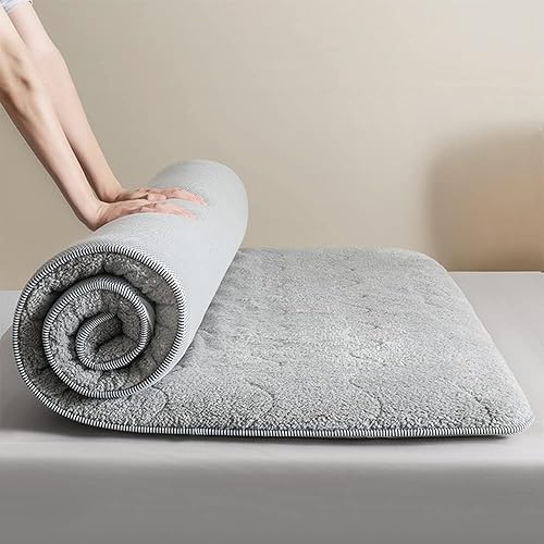 KKCD Tapete de futón japonés de tatami de 16in de grosor tamaño individual plegable japonés acolchado portátil plegable para dormitorio invitados