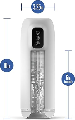 Miniatura 3 de Blush M - Robo-Bator - Masturbador masculino recargable automático vibratorio - Equipado con un toque Turbo Climax Boost - Interior texturizado para