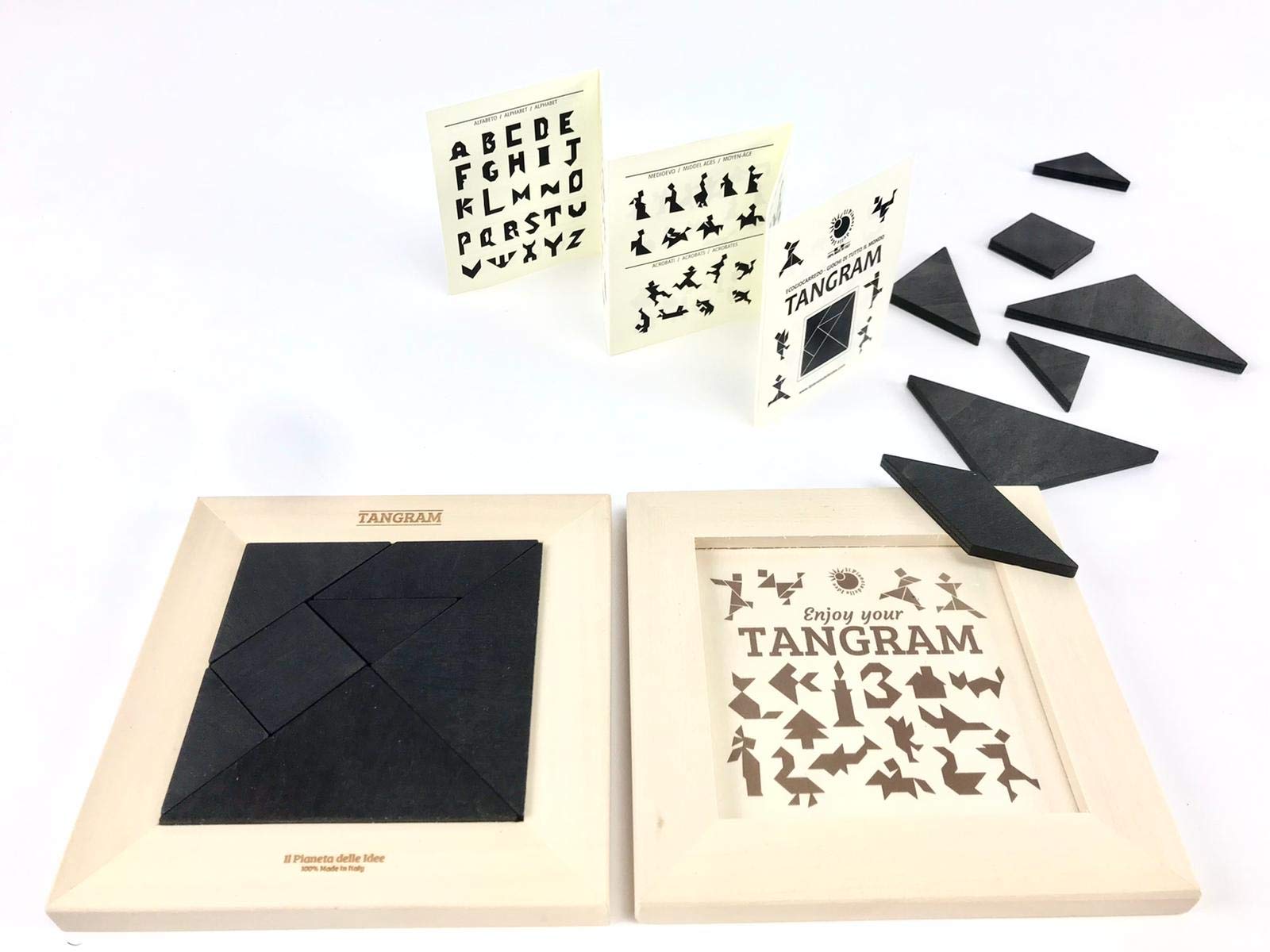 Il Pianeta delle Idee - Tangram classico in legno – Made in Italy – Creato con energia solare – 100% Ecologico