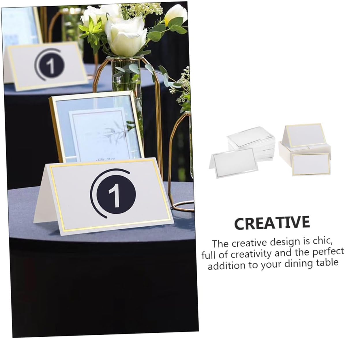 200Pcs Wedding Place Cards for Table Setting with Gold and Silver Foil Folded Name Cards for Dining Table Seating
