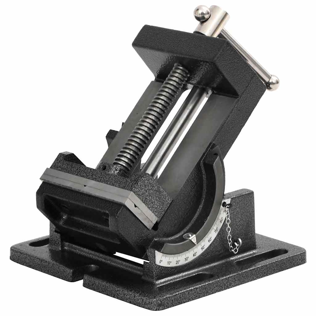 Morsa per macchina inclinabile, 110 mm, apertura di serraggio in ghisa con regolazione dell'inclinazione 0-90°, fissaggio stabile per banco da lavoro per foratura, fresatura