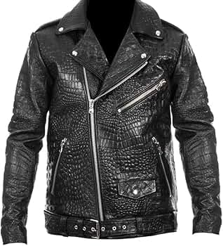 GAULZOOS Men's Genuine Black Brando Notch Lapel Collar Vintage