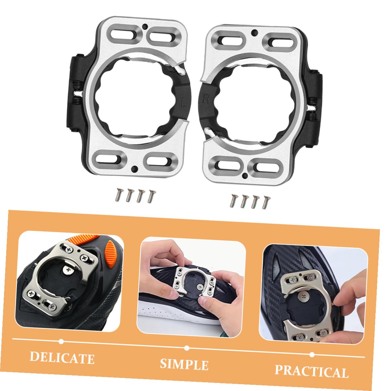 2pezzi Tacchette Per Bici Da Strada Sgancio Rapido Accessori Per Scarpe Da Ciclismo Copriscarpe Per Bicicletta Copritacchette Per Bicicletta Fermo Per Movimento Bici Adattatore Per