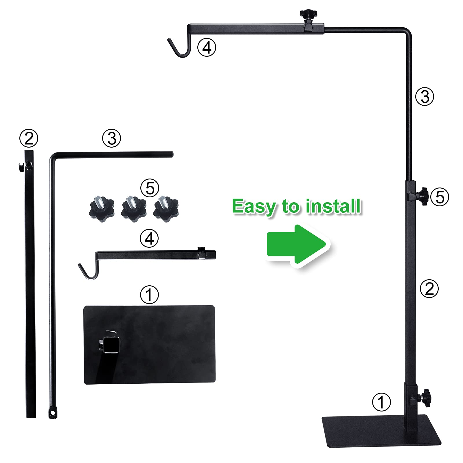 DGJMuu Reptilien Wärmelampenständer Extra Hoch - Höhenverstellbar 70-150cm Für Terrarium