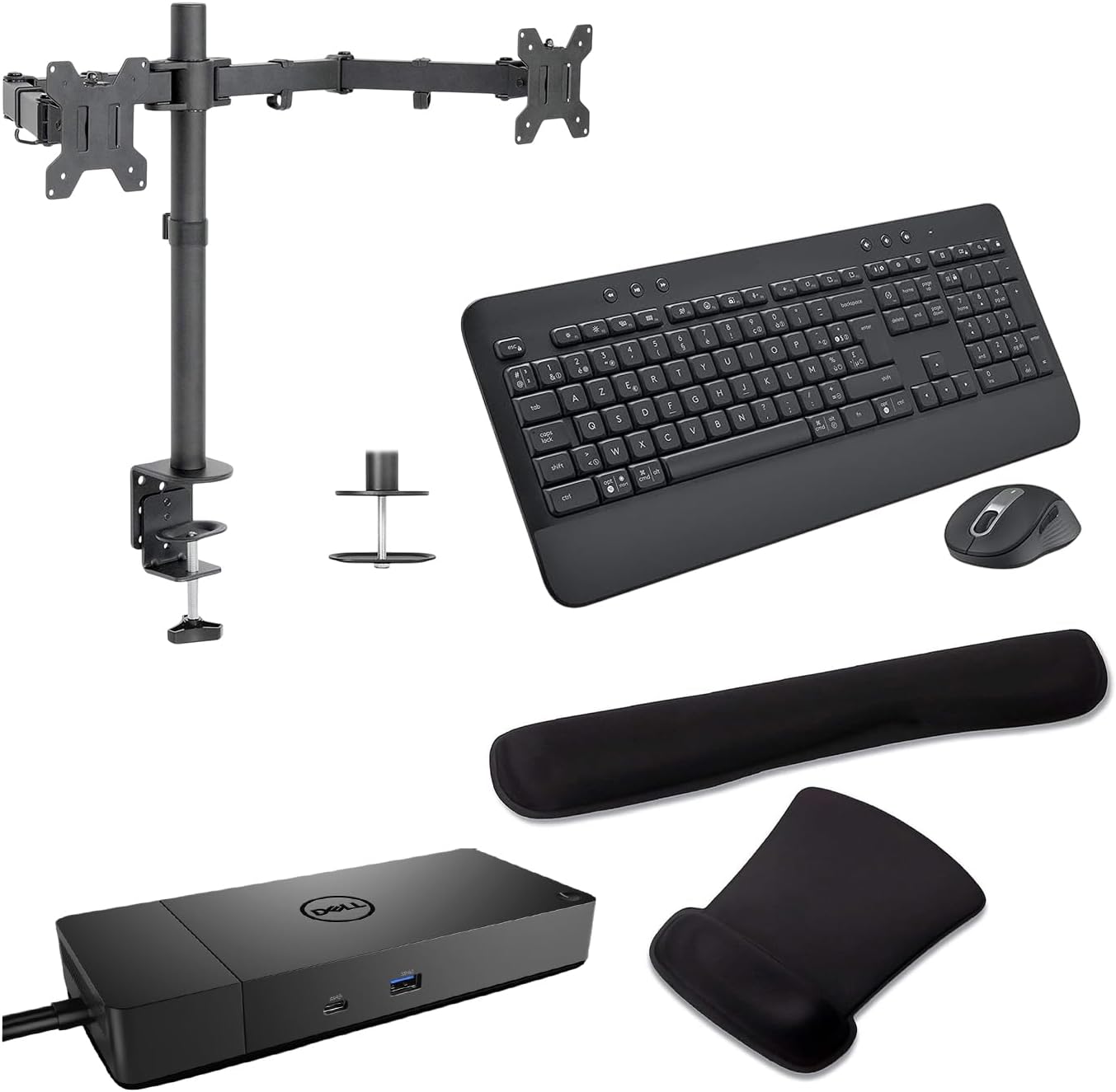 Dock Dell WD19DCS 210W con Hub USB, Soporte Monitor y Teclado Inalámbrico